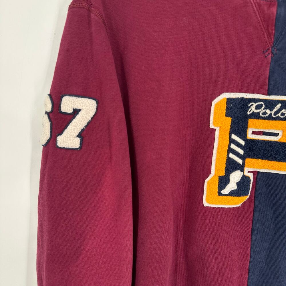 POLO Ralph Lauren Men's Colorblock Fleece Sweatshirt Crewneck Preppy Collegiate - Picture 6 of 11